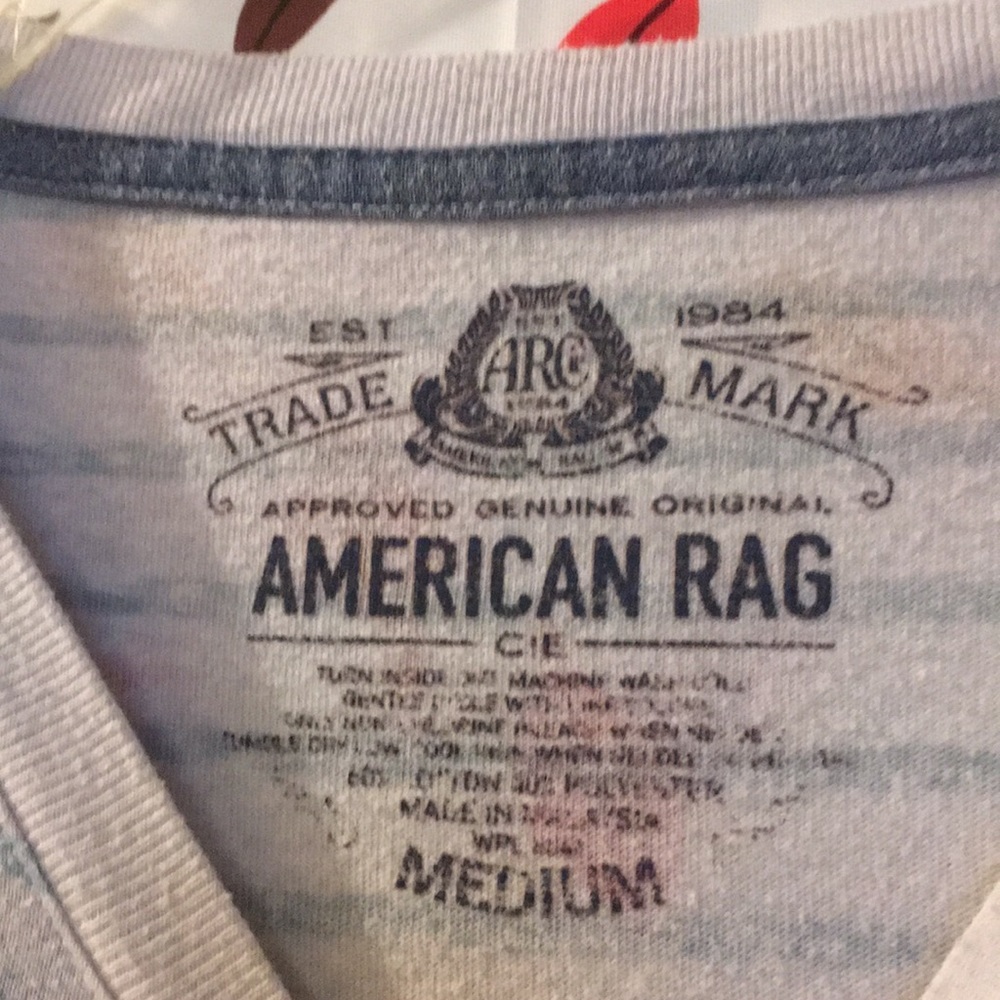 American Rag By Macy’s Shirt Blue White Striped - Picture 2 of 5